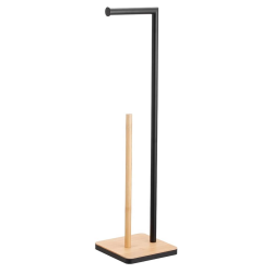 Porta Papel Higiênico de Chão Bambu e Metal Tissue Mek Porta Papel Higiênico de Chão Bambu e Metal Tissue Mek