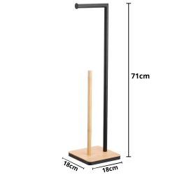 Porta Papel Higiênico de Chão Bambu e Metal Tissue Mek Porta Papel Higiênico de Chão Bambu e Metal Tissue Mek