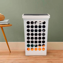 Cesto de Roupas com Tampa Cinza Arthi Preto 43 L