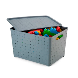 Caixa Organizadora Quadriculada 22 L Arthi Cinza