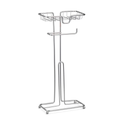 Porta Papel Higiênico de Chão Cromado c/ Suporte para Celular Arthi