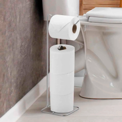 Porta Papel Higiênico de Chão Cromado Piatina Arthi