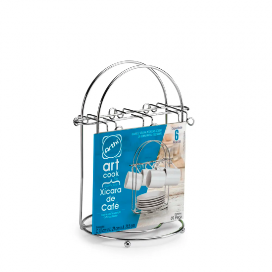Suporte para Xícaras de Café Arthi Cromado Suporte para Xícaras de Café Arthi Cromado