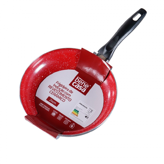 Frigideira de Indução Antiaderente Bene Casa 24 cm Revestimento Cerâmico Frigideira de Indução Antiaderente Bene Casa 24 cm Revestimento Cerâmico