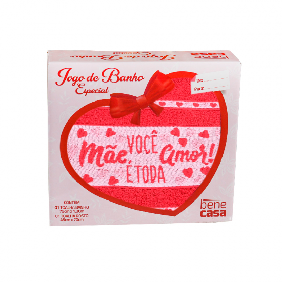 Kit Toalha Amor de Mãe Bene Casa Banho + Rosto Kit Toalha Amor de Mãe Bene Casa Banho + Rosto