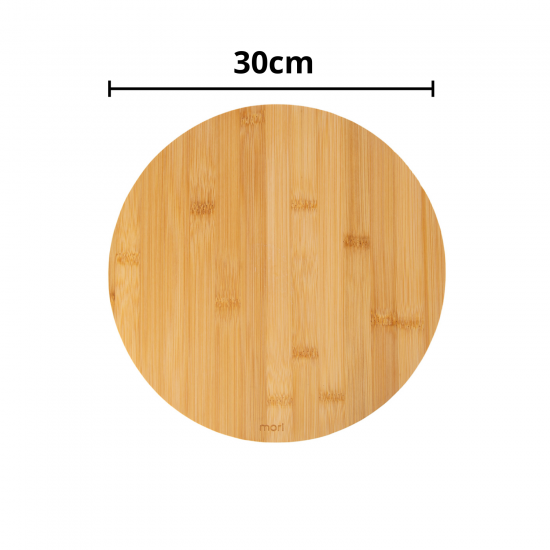 Bandeja de Bambu Giratória Redonda 30cm Mori