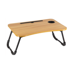 Mesa Multiuso Dobrável Portátil c/ Porta Tablet, Copo e Gaveta 60x40cm Mori 
