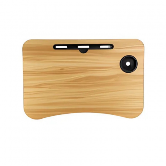 Mesa Multiuso Dobrável Portátil c/ Porta Tablet, Copo e Gaveta 60x40cm Mori 