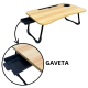 Mesa Multiuso Dobrável Portátil c/ Porta Tablet, Copo e Gaveta 60x40cm Mori 