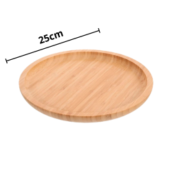 Bandeja de Bambu Redonda 25cm Bene Casa