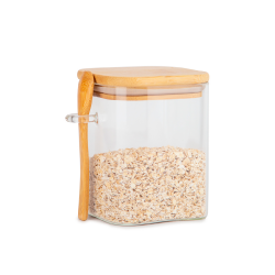 Pote de Vidro Quadrado 1200mL c/ colher Mori