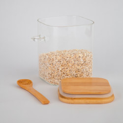 Pote de Vidro Quadrado 1200mL c/ colher Mori