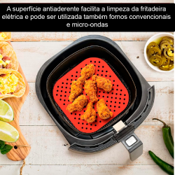 Tapete de Silicone Quadrado para Fritadeira Elétrica 21,5 cm Mori