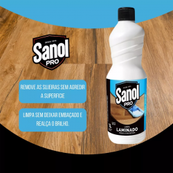 Limpador de Piso Laminado e Vinílico Sanol Pro 1L
