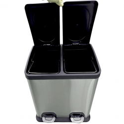 Lixeira Inox Dupla com Pedal 2 Compartimentos de 15L Mood