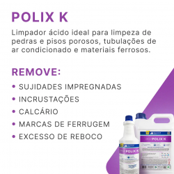 Limpa Pedras Concentrado Policlean Polix K 1L Limpa Pedras Concentrado Policlean Polix K 1L