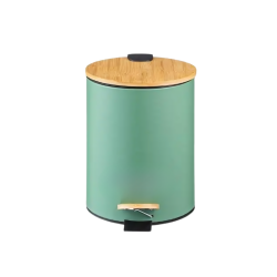 Lixeira com Pedal e Tampa de Bambu Soft 5L Paramount - Verde