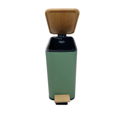 Lixeira Retangular com Pedal e Tampa de Bambu Soft 5L Paramount - Verde Lixeira Retangular com Pedal e Tampa de Bambu Soft 5L Paramount - Verde