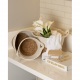 Cesto de Fibra Natural e Algodão com Alça Paramount Branco 33x28cm Cesto de Fibra Natural e Algodão com Alça Paramount Branco 33x28cm