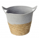 Cesto de Fibra Natural e Algodão com Alça Paramount Cinza 33x28cm Cesto de Fibra Natural e Algodão com Alça Paramount Cinza 33x28cm