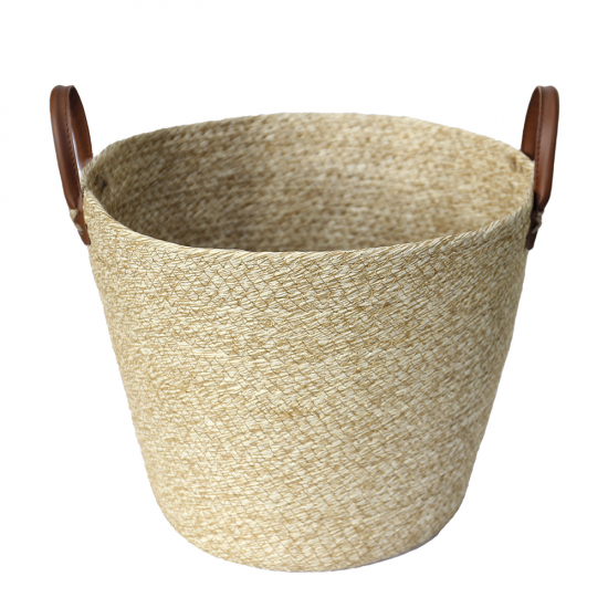 Cesto de Fibra Natural com Alça Paramount Mocca 33x28cm Cesto de Fibra Natural com Alça Paramount Mocca 33x28cm