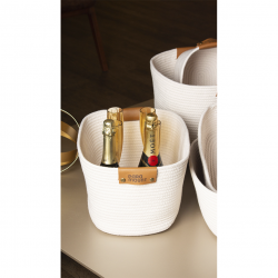 Cesto de Algodão com Alça Paramount Branco 35x25x20cm Cesto de Algodão com Alça Paramount Branco 35x25x20cm