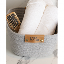 Cesto de Algodão com Alça Paramount Cinza 45x30x22cm Cesto de Algodão com Alça Paramount Cinza 45x30x22cm