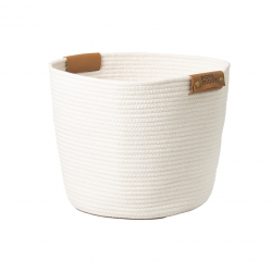 Cesto de Algodão com Alça Paramount Branco 35X30cm Cesto de Algodão com Alça Paramount Branco 35X30cm