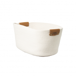 Cesto de Algodão com Alça Paramount Branco 45x30x22cm Cesto de Algodão com Alça Paramount Branco 45x30x22cm