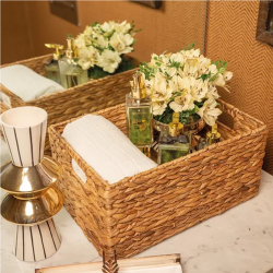 Cesto de Fibra Natural com Alça Seagrass Paramount 36x25x20cm