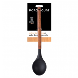 Colher de Arroz de Silicone Cabo Madeira Paramount Preto
