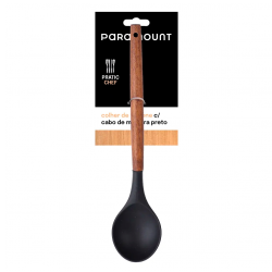 Colher de Arroz de Silicone Cabo Madeira Paramount Preto