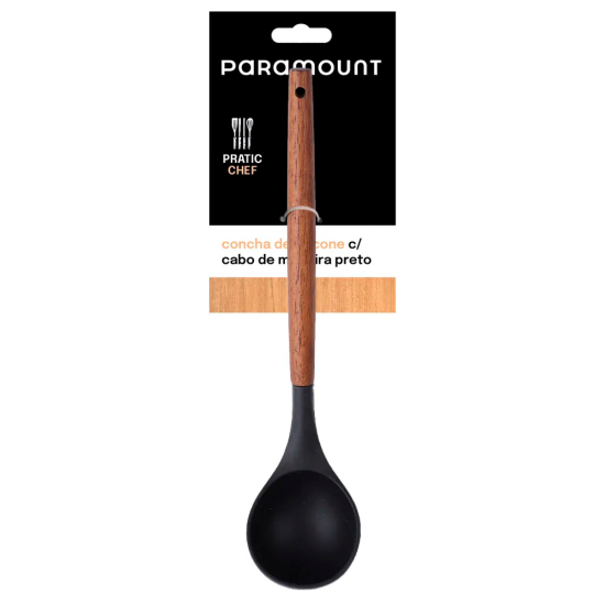 Concha de Feijão de Silicone Cabo Madeira Paramount Preto