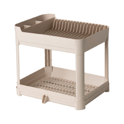 Escorredor de Louças de Plástico Paramount Fly Duplo c/Bandeja Creme Escorredor de Louças de Plástico Paramount Fly Duplo c/Bandeja Creme