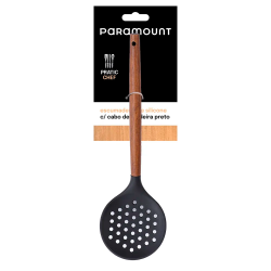 Escumadeira de Silicone Cabo Madeira Paramount Preto