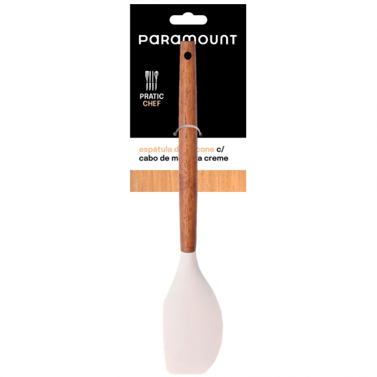 Espatula de Silicone Cabo Madeira Paramount Creme