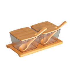 Porta Condimento Paramount em Bambu Quadrado c/2 Porta Condimento Paramount em Bambu Quadrado c/2