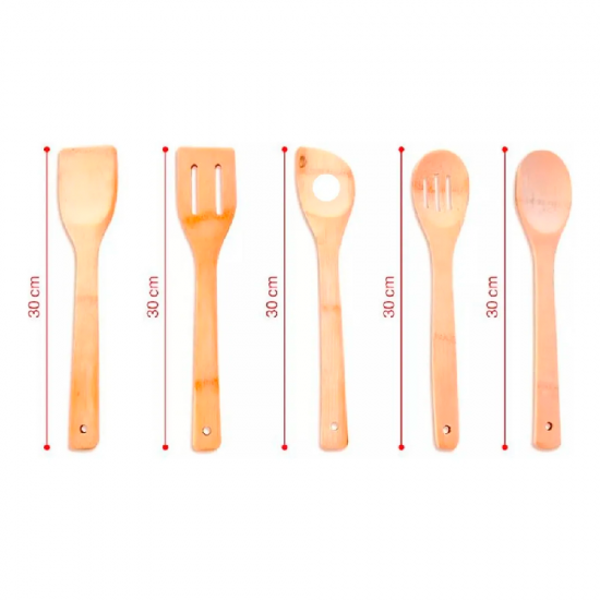 Kit de Utensílios Paramount em Bambu c/6 Kit de Utensílios Paramount em Bambu c/6