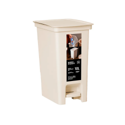 Lixeira com Pedal e Tampa Fly 10L Paramount Creme