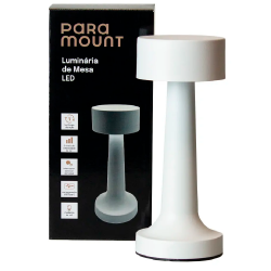 Luminaria de Mesa em Led Paramount Branca Luminaria de Mesa em Led Paramount Branca