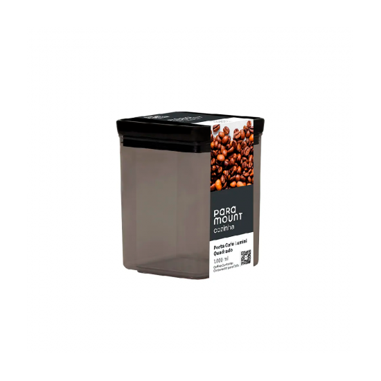 Pote Hermético Quadrado de Acrílico Paramount Lumini 1000mL Café Pote Hermético Quadrado de Acrílico Paramount Lumini 1000mL Café