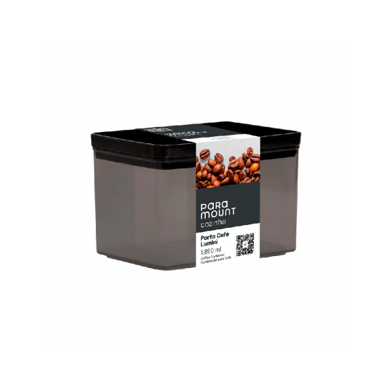 Pote Hermético Quadrado de Acrílico Paramount Lumini 1800mL Café Pote Hermético Quadrado de Acrílico Paramount Lumini 1800mL Café