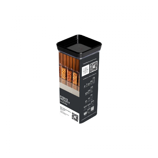 Pote Hermético Quadrado de Acrílico Paramount Lumini Black 340mL Pote Hermético Quadrado de Acrílico Paramount Lumini Black 340mL