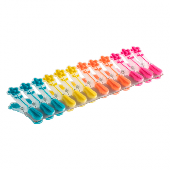 Prendedor para Roupas Plástico Emborrachado Paramount Flower com 12 unid.