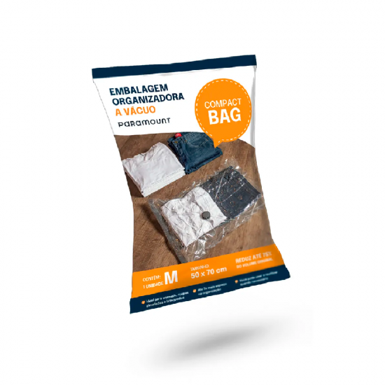 Saco à Vácuo Embalar Roupas M Paramount Compact Bag - 50x70cm