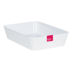 Travessa Retangular Paramount Friso Le Chef Branca Grande