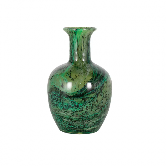 Vaso Decorativo em Vidro Paramount Murano Mesclado 12,5x20,5cm Verde Esmeralda Vaso Decorativo em Vidro Paramount Murano Mesclado 12,5x20,5cm Verde Esmeralda