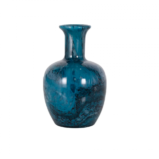 Vaso Decorativo em Vidro Paramount Murano Mesclado 12,5x20,5cm Azul Safira Vaso Decorativo em Vidro Paramount Murano Mesclado 12,5x20,5cm Azul Safira