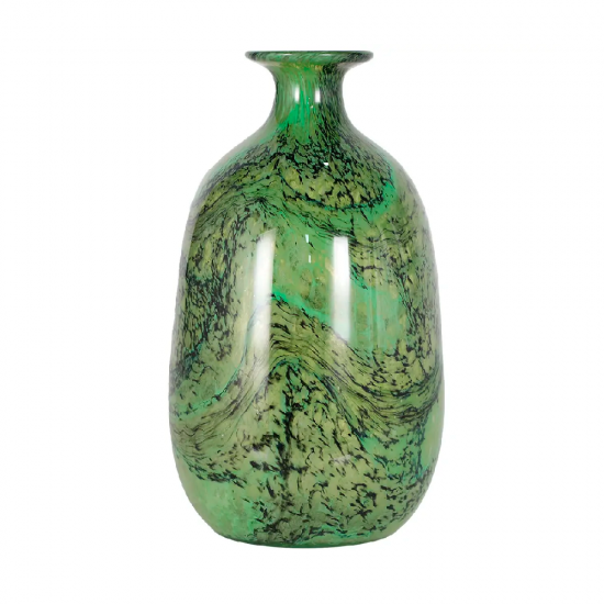 Vaso Decorativo em Vidro Paramount Murano Mesclado 18,5x33cm Verde Esmeralda Vaso Decorativo em Vidro Paramount Murano Mesclado 18,5x33cm Verde Esmeralda