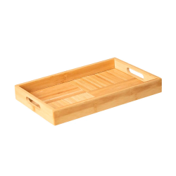 Bandeja Retangular c/ Alça Paramount em Bambu